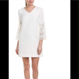 Tahari Lace Bell Sleeve Shift Dress.